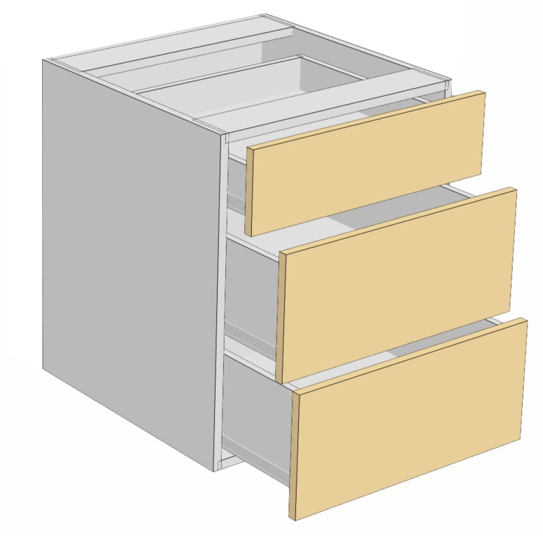 1 top drawers - 2 deep drawer