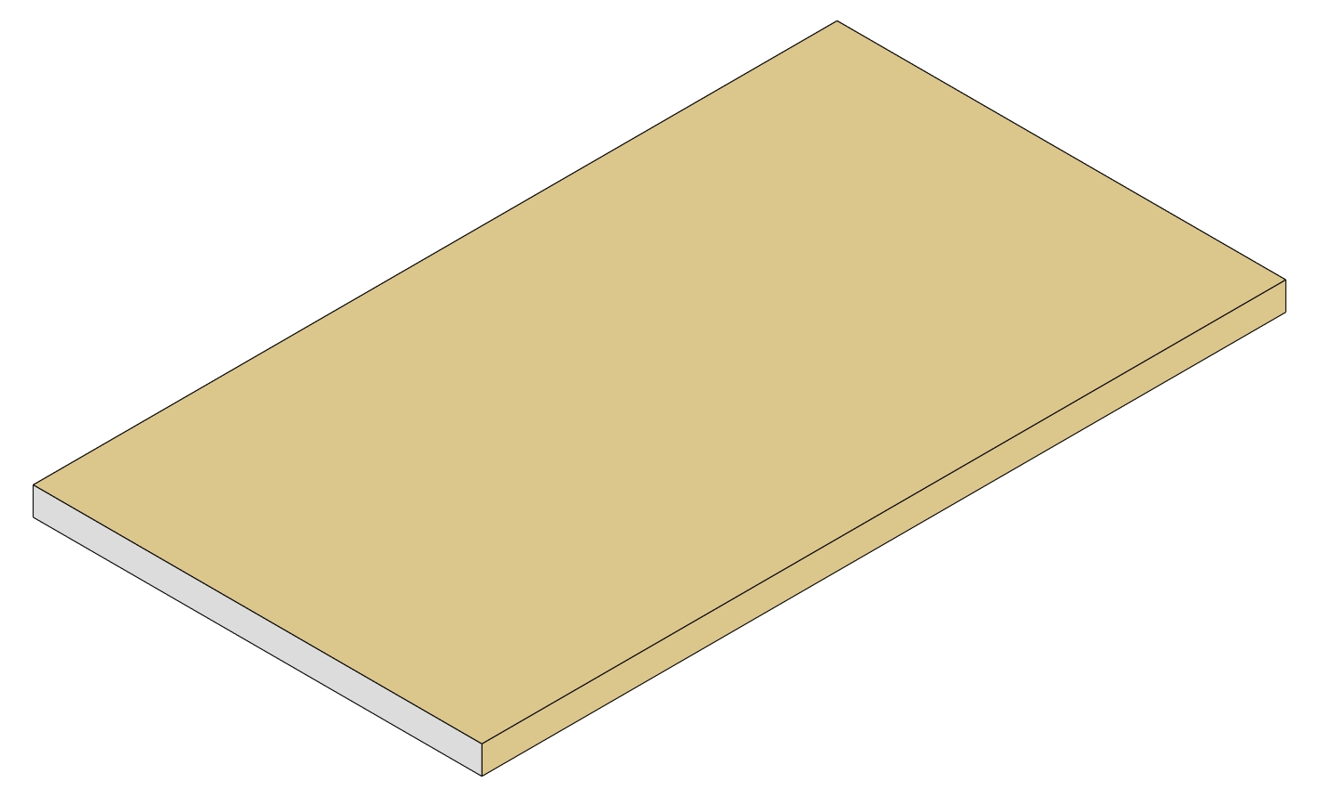 1 side edge banded shelf