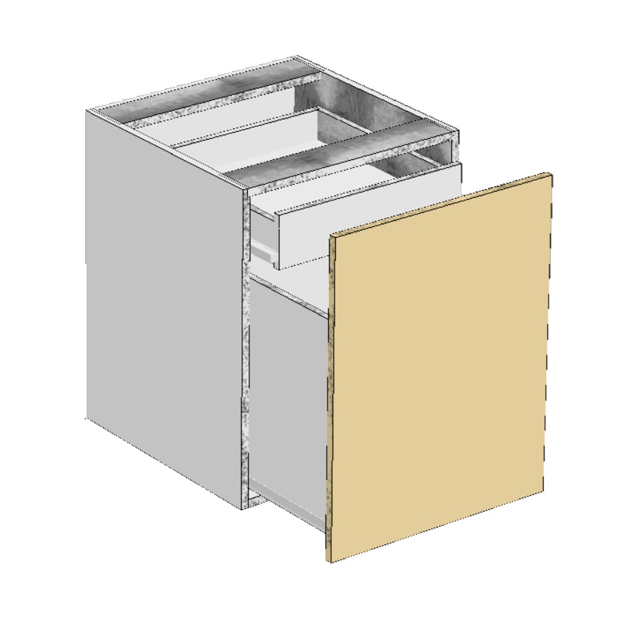 Bin mechanism with hidden top roll out