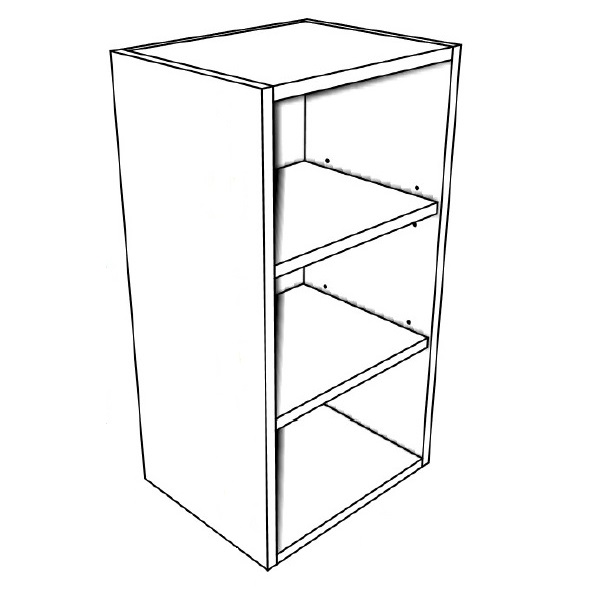 Upper open shelf cabinet - equaly placed adjustable shelves