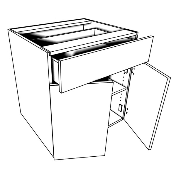 1 drawer - 2 doors