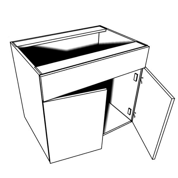 Sink - 1 false drawer - 2 doors- optional bottom rollout